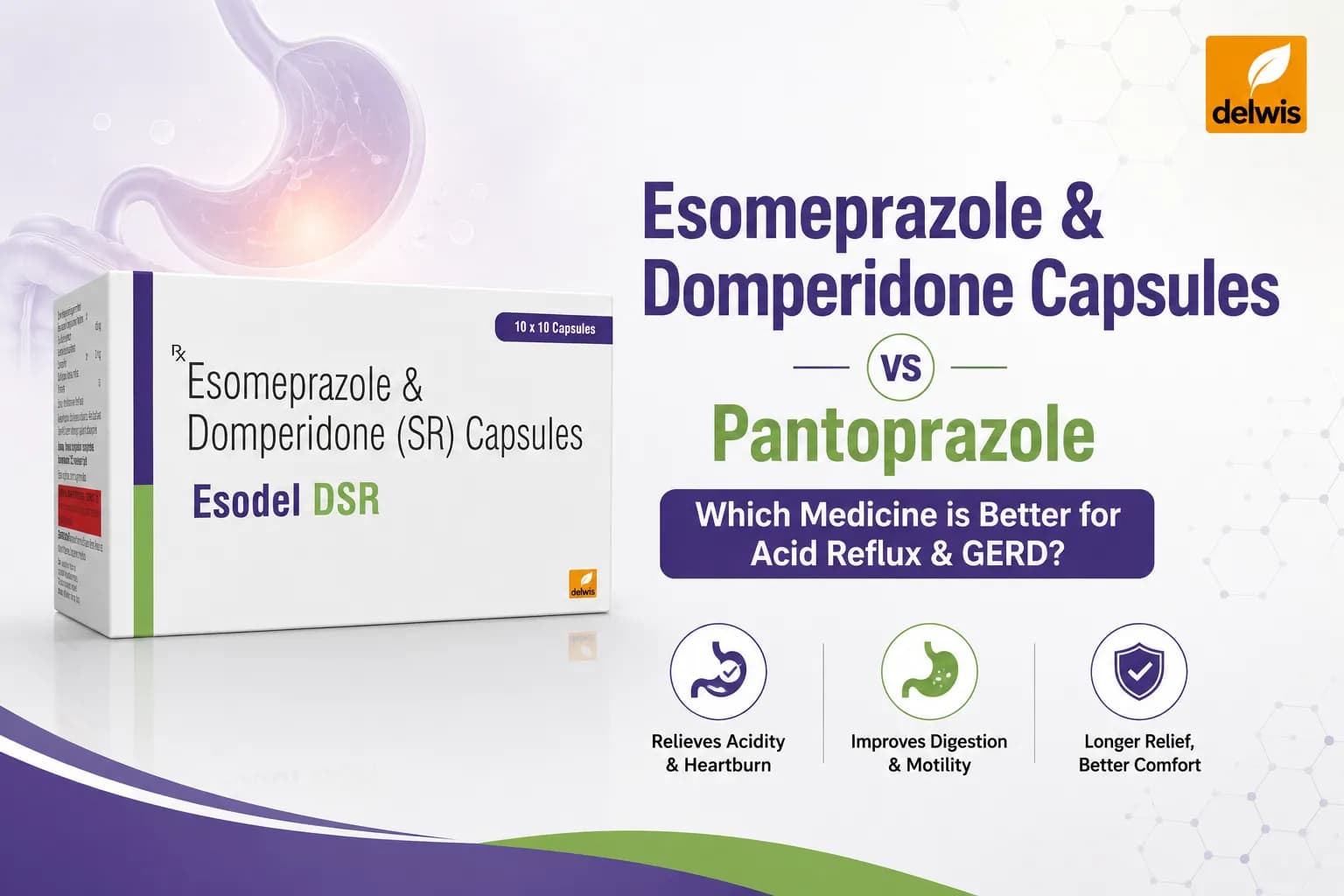 Esomeprazole and Domperidone Capsules vs Pantoprazole