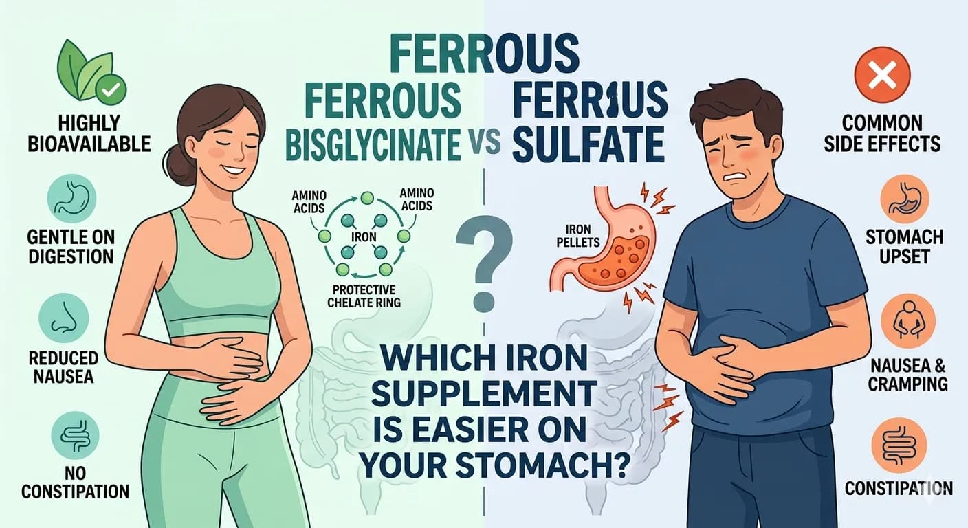 Ferrous Bisglycinate vs Ferrous Sulfate Iron Supplement Ferrous Bisglycinate vs Ferrous Sulfate Iron Supplement